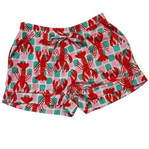 Bouffants & Broken Hearts Lobster Pajama Shorts size small